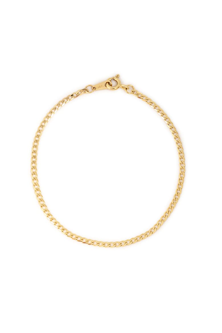 Solid Yellow Gold - Mini Curb Chain Bracelet, Main, color, Gold