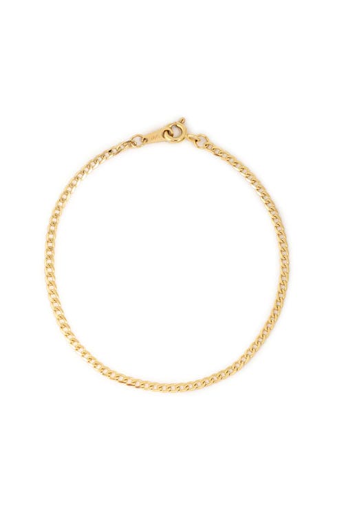 Ana Luisa Solid Yellow Gold - Mini Curb Chain Bracelet at Nordstrom, Size 6.5