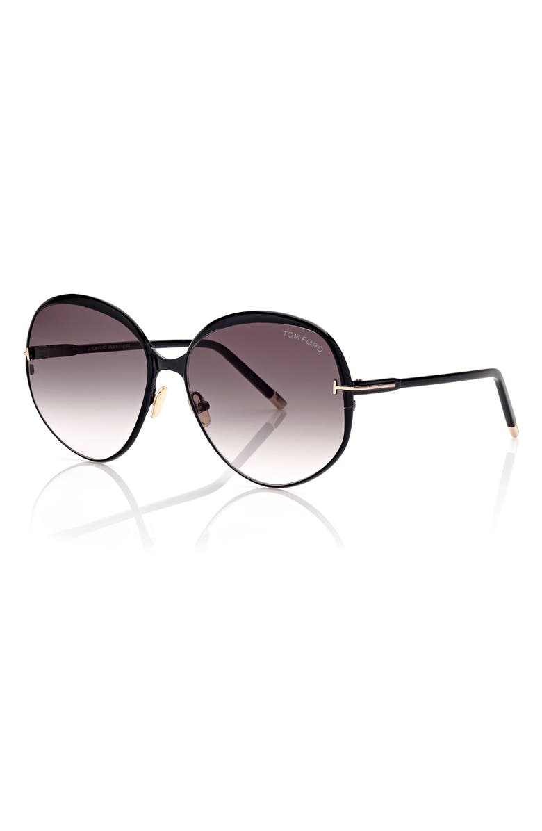 TOM FORD 50mm Polarized Round Sunglasses, Alternate, color,