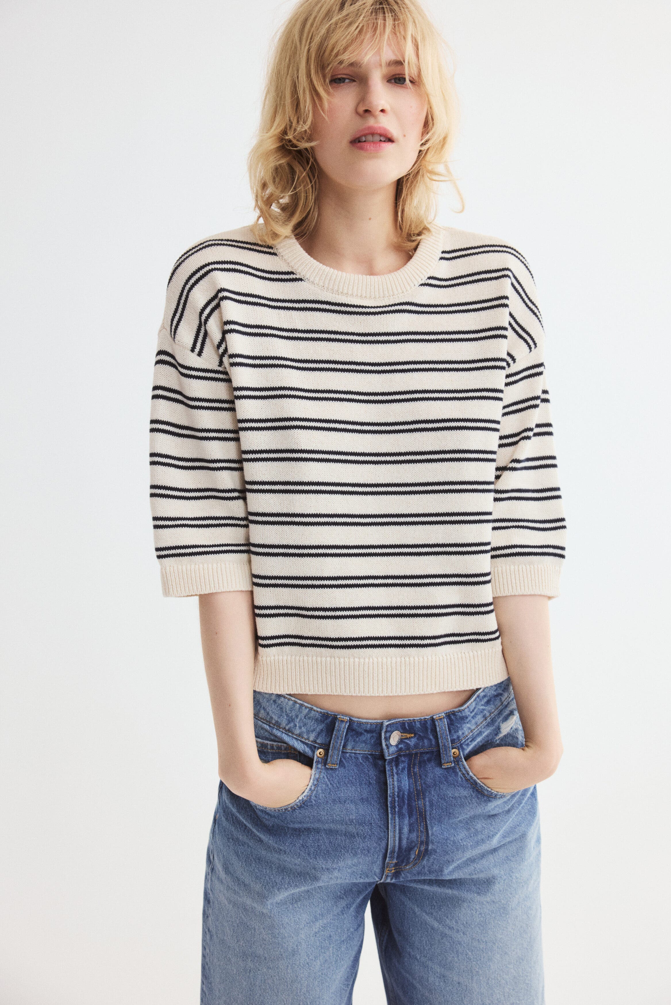 selected Cream/striped