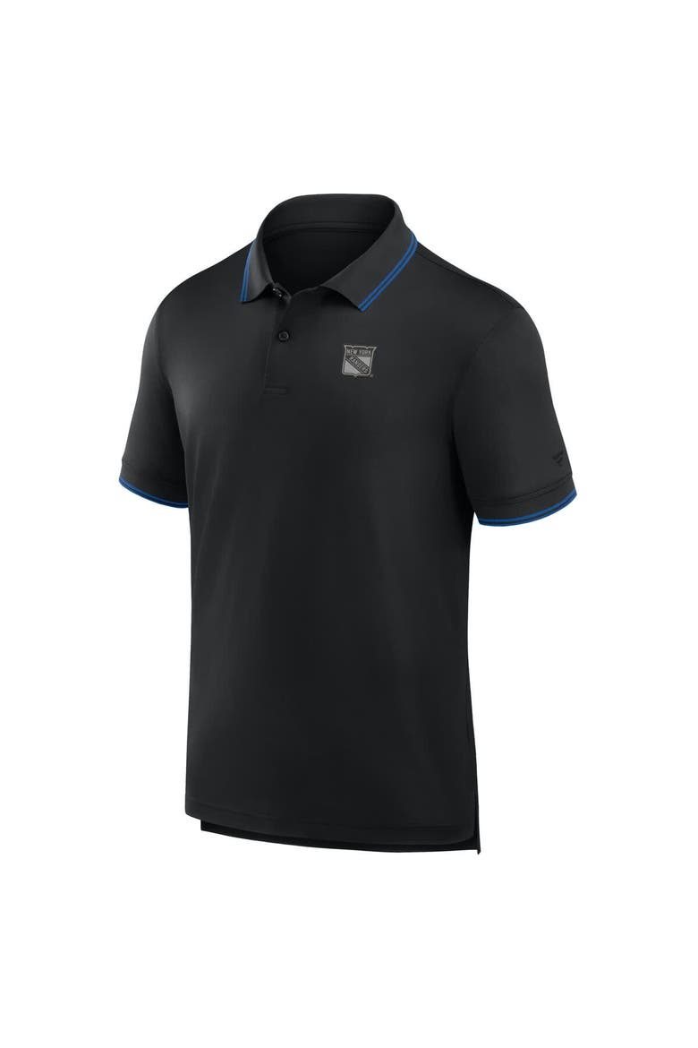 Men's Fanatics Black New York Rangers Front Office Move Mono Polo, Alternate, color, Black