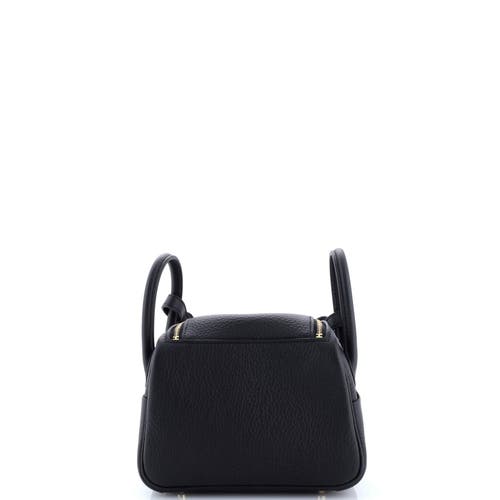 Pre-owned Hermes Hermes Lindy Bag Clemence Mini In Black