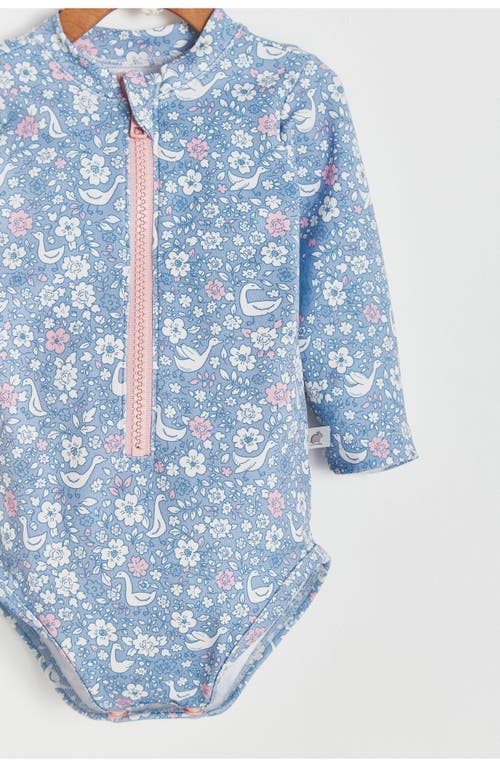 Babycottons Beach 1- Piece Rashguard In Cosmos Blue