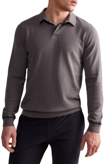 Rhone Compass Long Sleeve Polo In Multi
