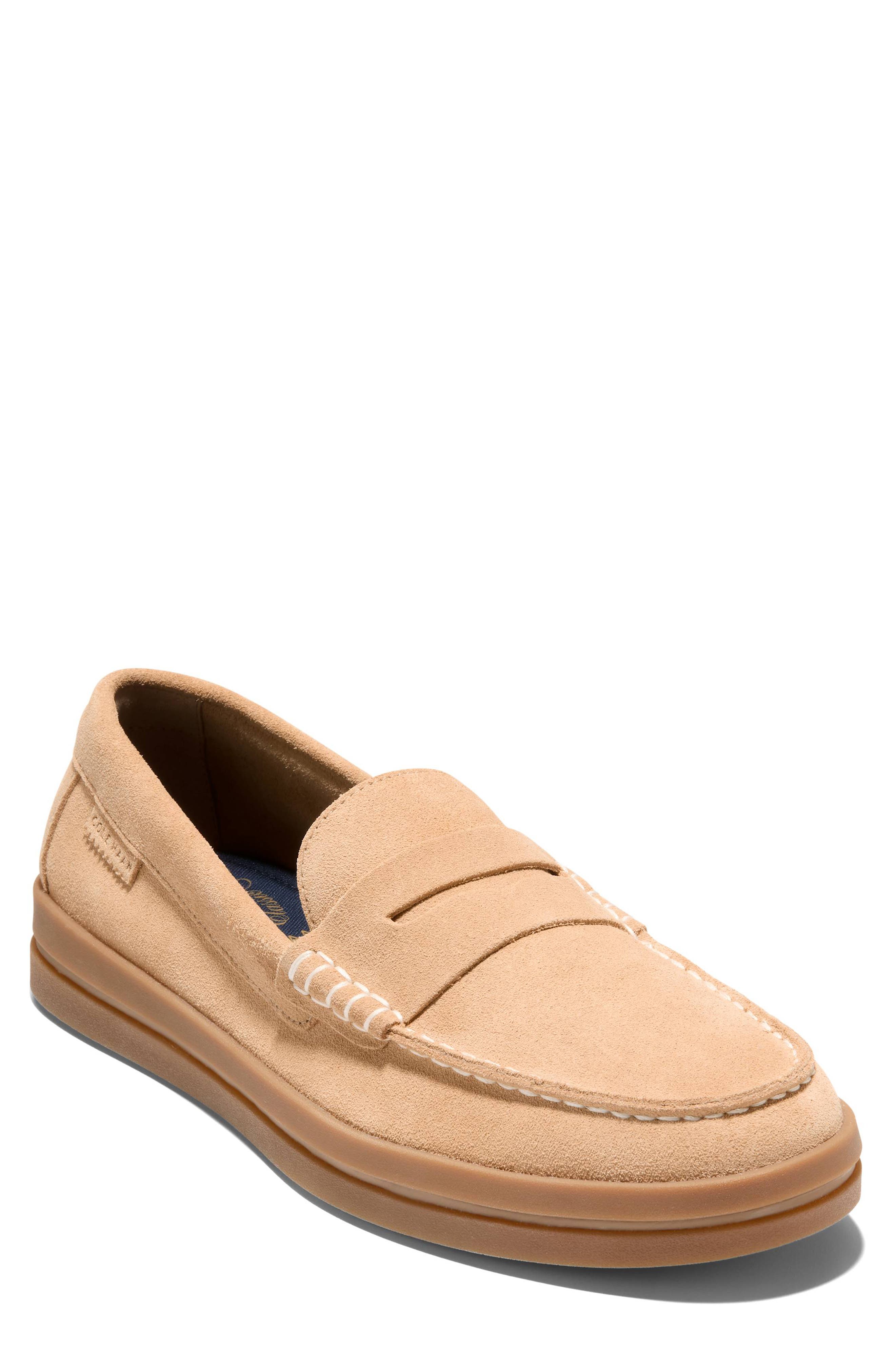Cole Haan Pinch Long Weekend Penny Loafer, Main, color, Ch Buckwheat Suede / Gum