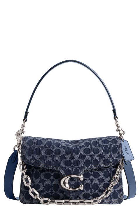 Signature Chain Denim Shoulder Bag