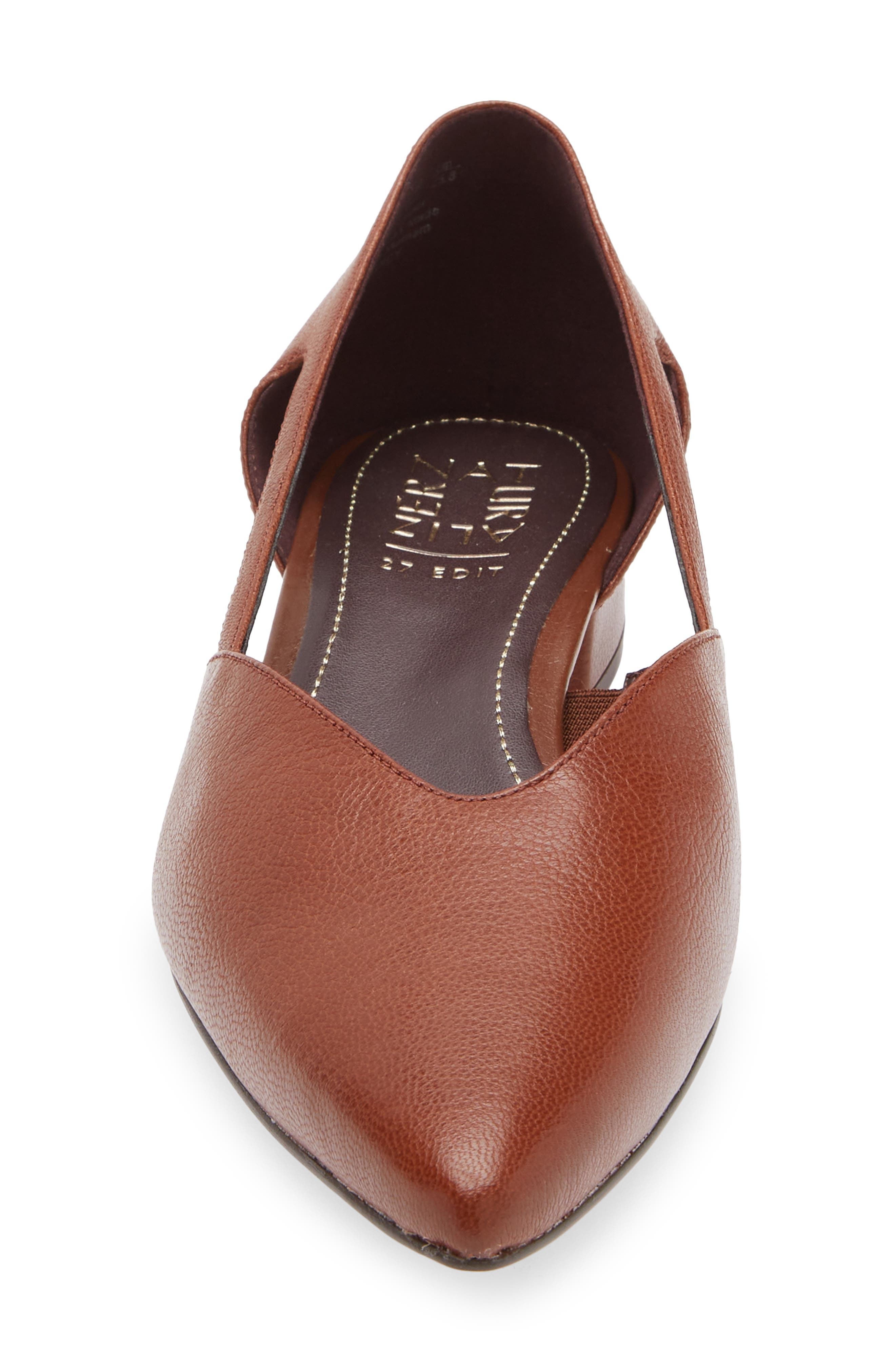 Sydney Pointed Toe Flat, Alternate, color, CARAMEL BROWN