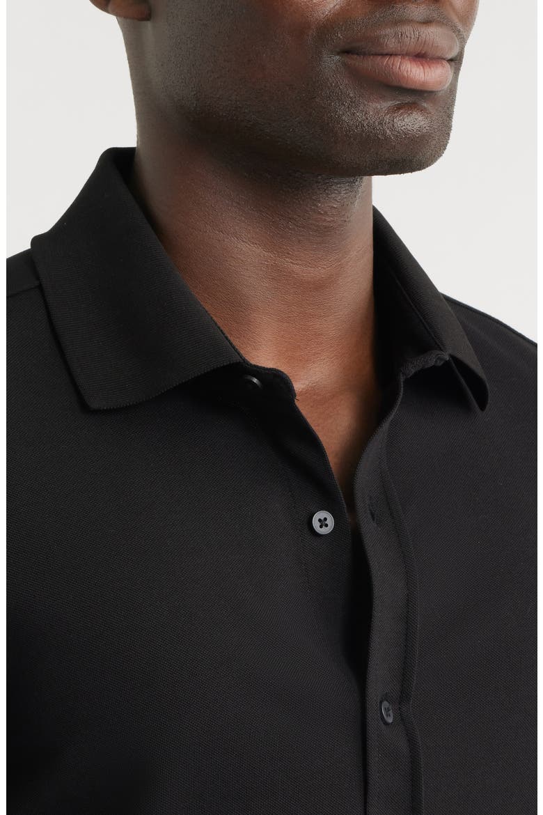 Slim Fit Cotton Button-Up Shirt, Alternate, color, BLACK