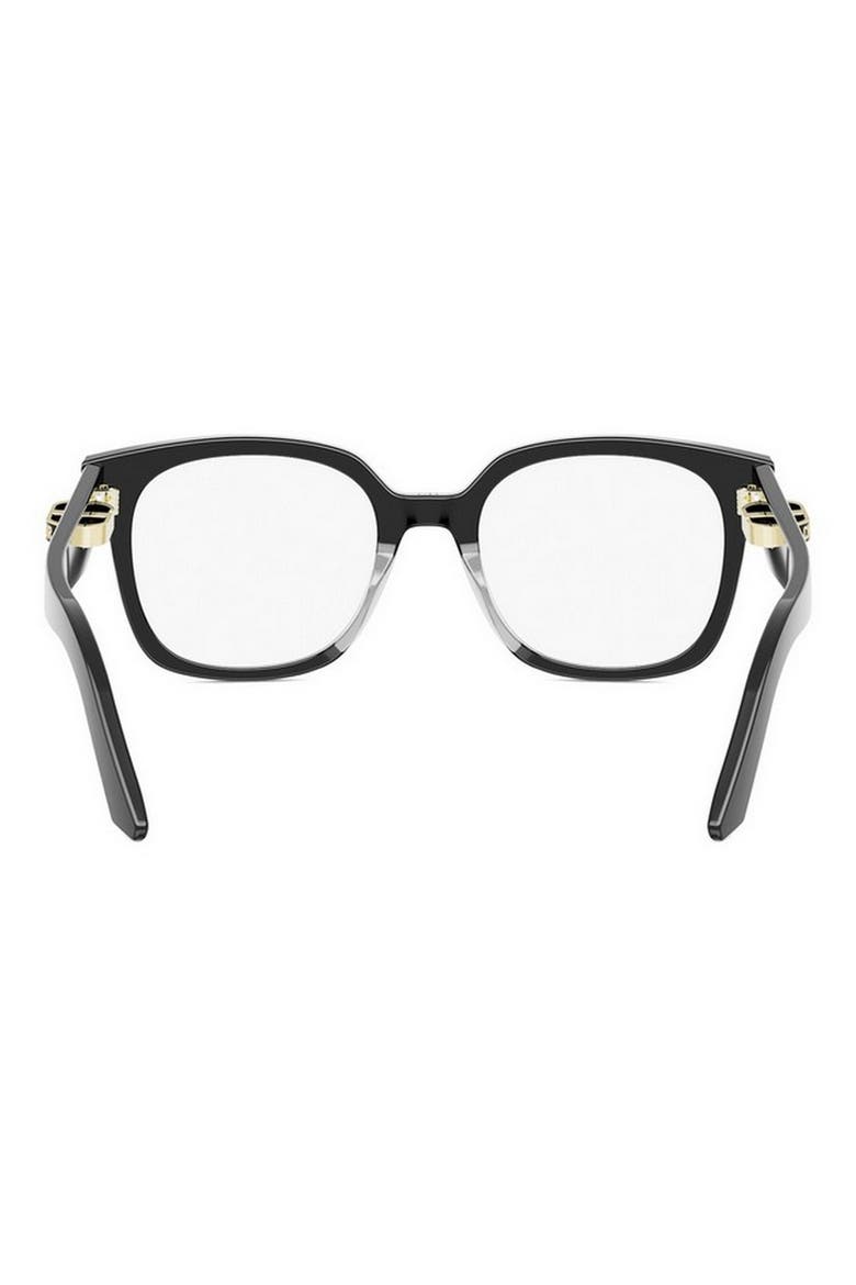 CDiorO S5I 51mm Square Optical Glasses, Alternate, color, SHINY BLACK