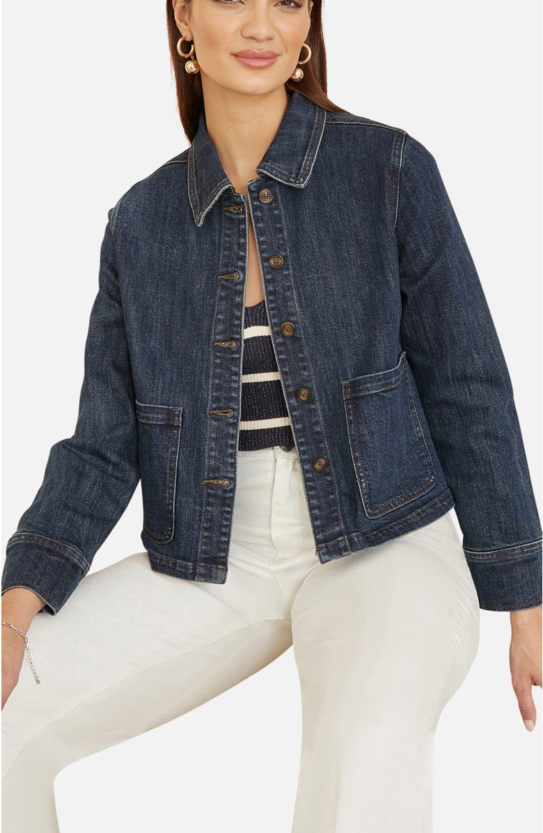 Yumi Denim Jacket With Patch Pockets, Alternate, color, Blue