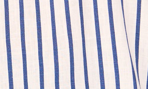 Vince Camuto Stripe Off The Shoulder Linen Blend Bubble Sleeve Top In Multi