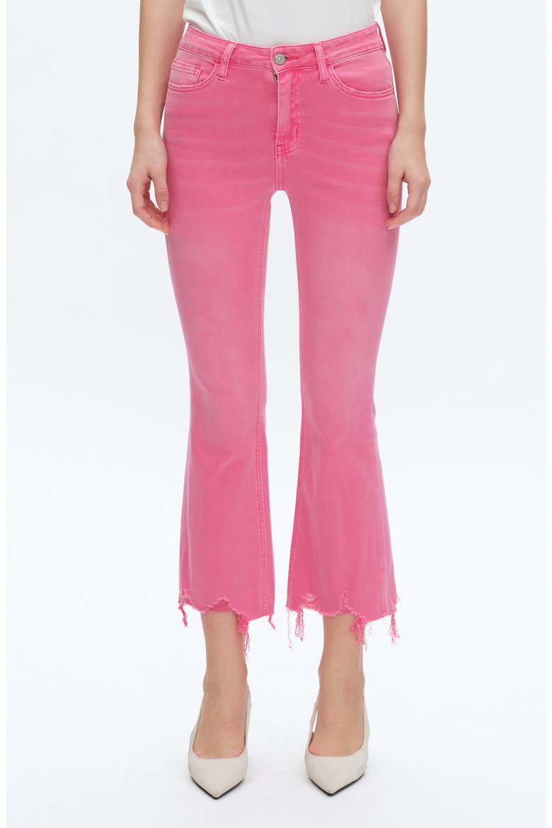 Fray Hem Crop Flare Jeans, Main, color, RAZ