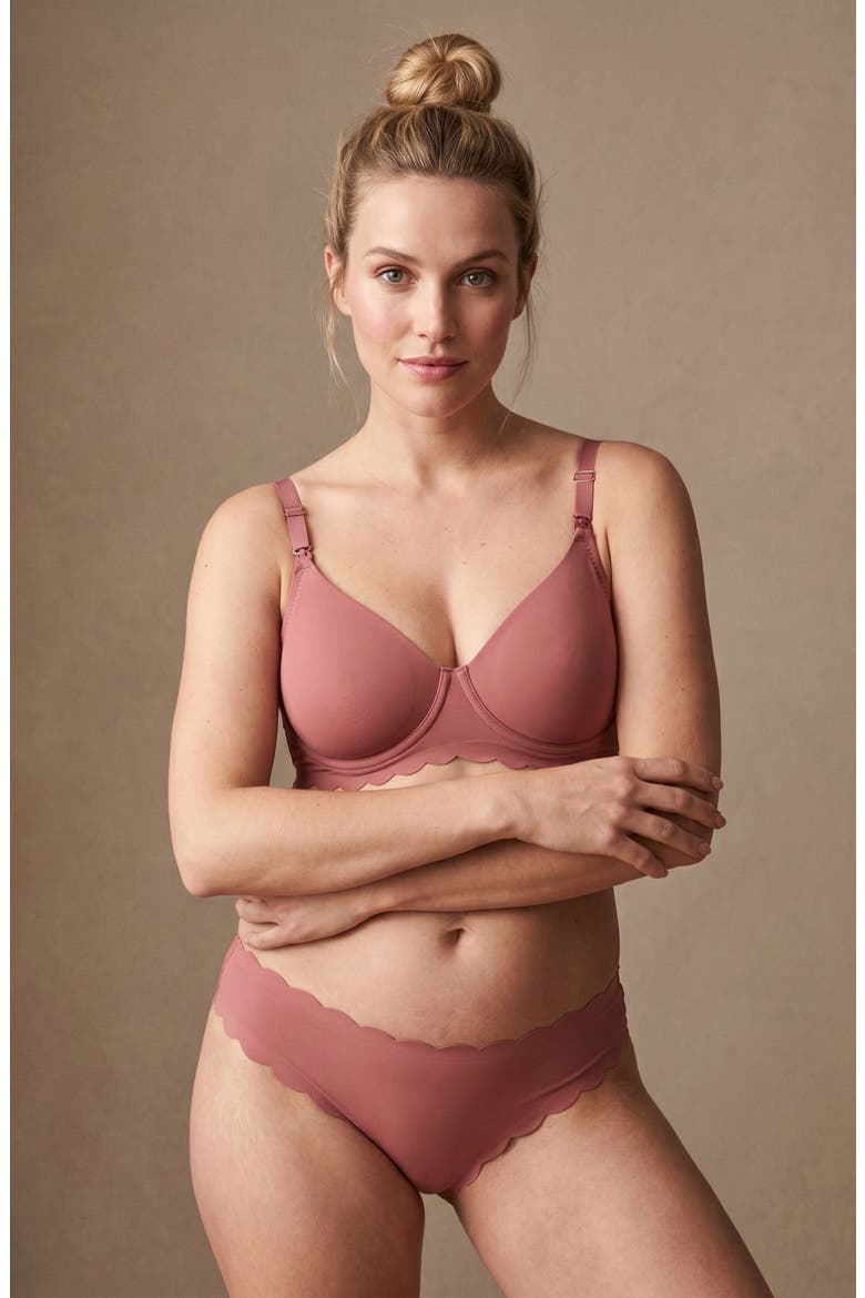 Skin Low Waist Maternity Tanga, Alternate, color, Dusty Pink