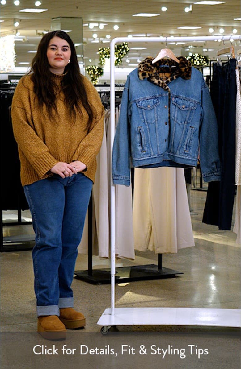 '90s Faux Fur Collar Denim Trucker Jacket, sales video thumbnail