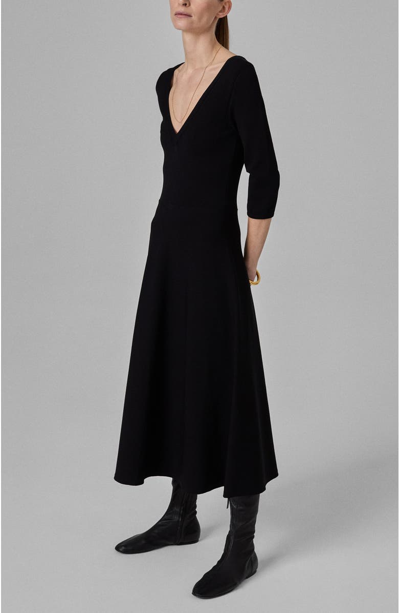 CO V Neck A-Line Knit Dress, Alternate, color, 