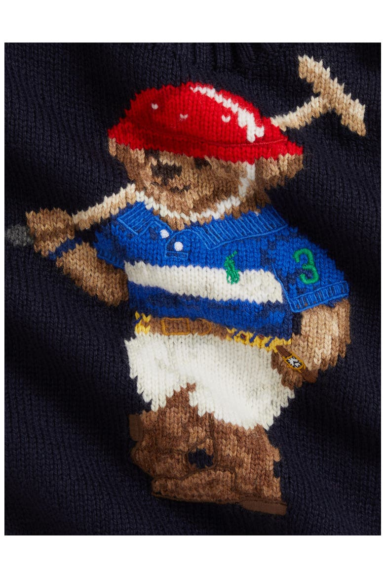 Polo Bear Cotton Crewneck Sweater, Alternate, color, NAVY
