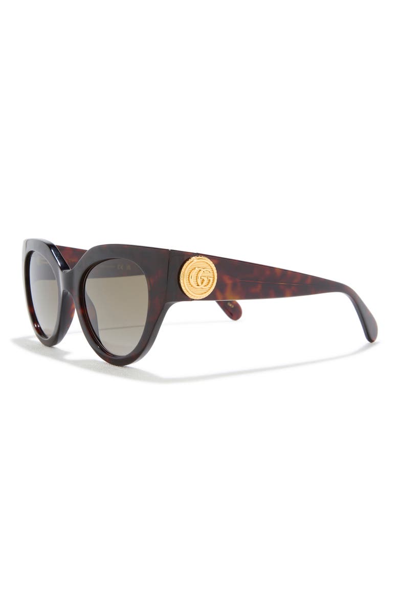 52mm Cat Eye Sunglasses, Alternate, color, HAVANA HAVANA BROWN