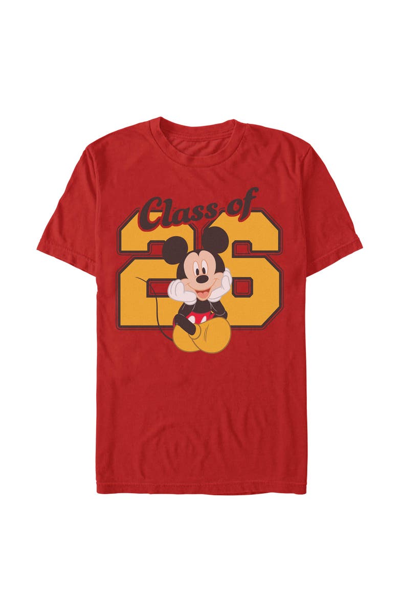Mickey & Friends Men's Mickey & Friends Class of 26 Pose Graphic T-Shirt, Main, color, Red