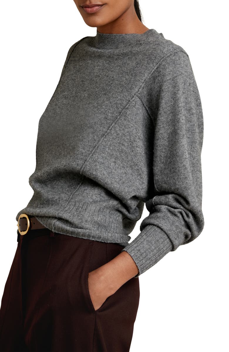 Reiss Suki Wool & Cashmere Blend Crewneck Sweater, Alternate, color, Charcoal