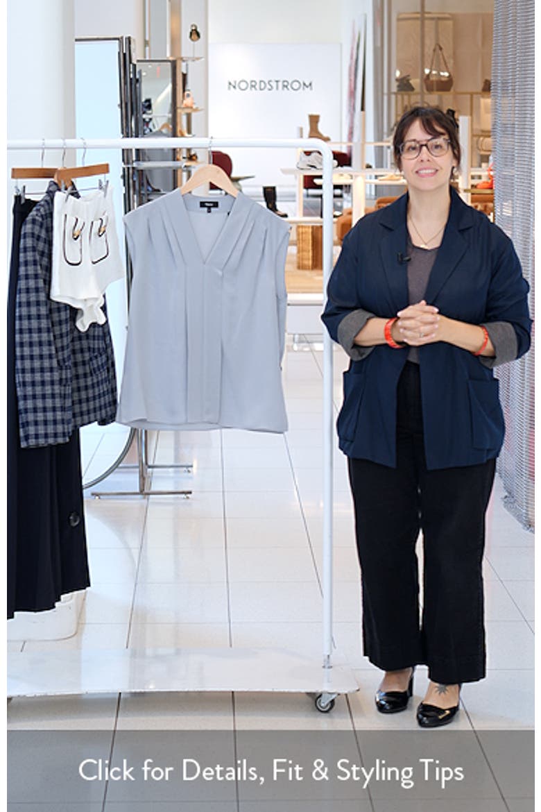 Pleated V-Neck Silk Shell video