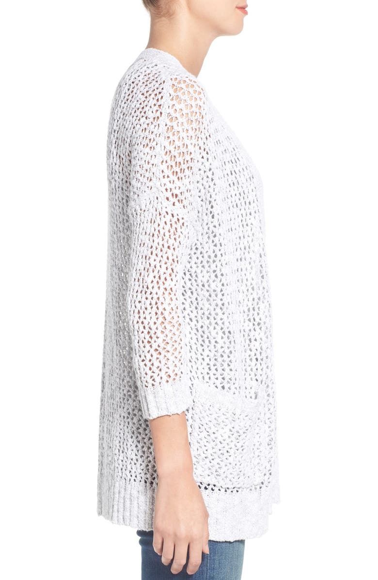 Caslon<sup>®</sup> Open Stitch V-Neck Cardigan, Alternate, color, 