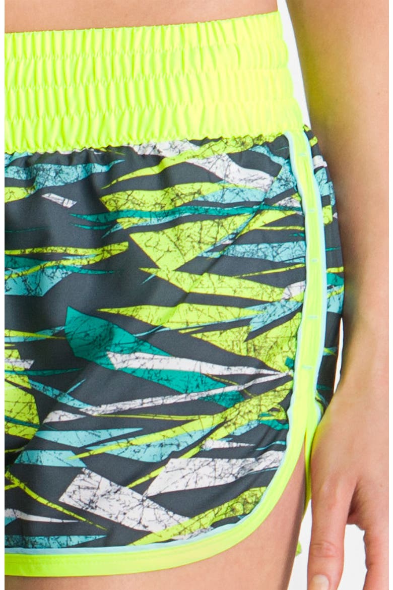 'Great Escape' Print Running Shorts, Alternate, color, FRAGMENTO/ HI VIS