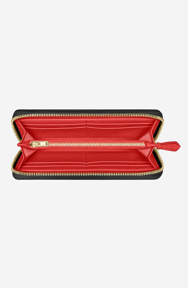 MAISON de SABRÉ Long Leather Zip Wallet, Alternate, color, Pomegranate Caviar