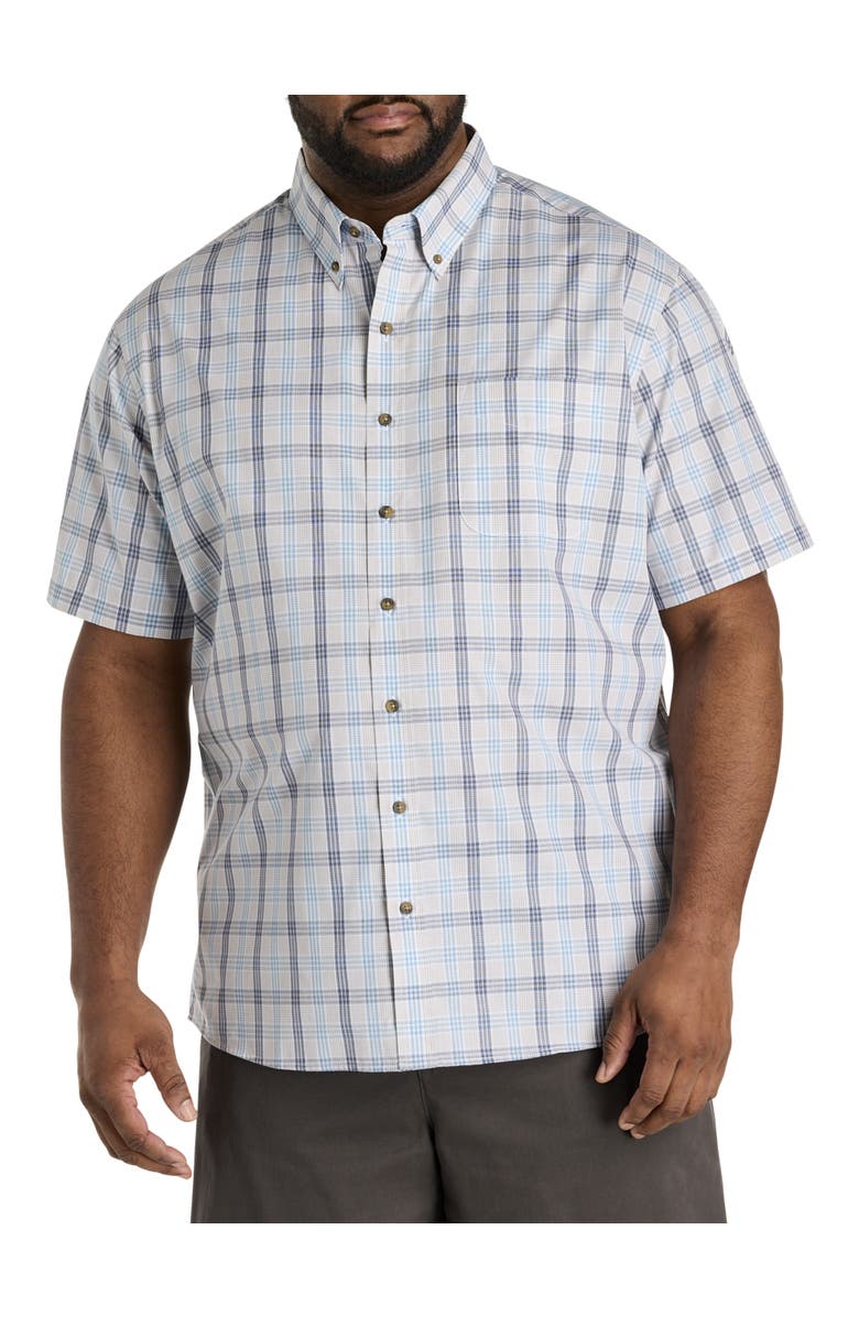 Harbor Bay by DXL Big & Tall Easy-Care Medium Plaid Sport Shirt, Main, color, Multi