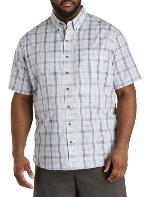 Big & Tall Easy-Care Medium Plaid Sport Shirt