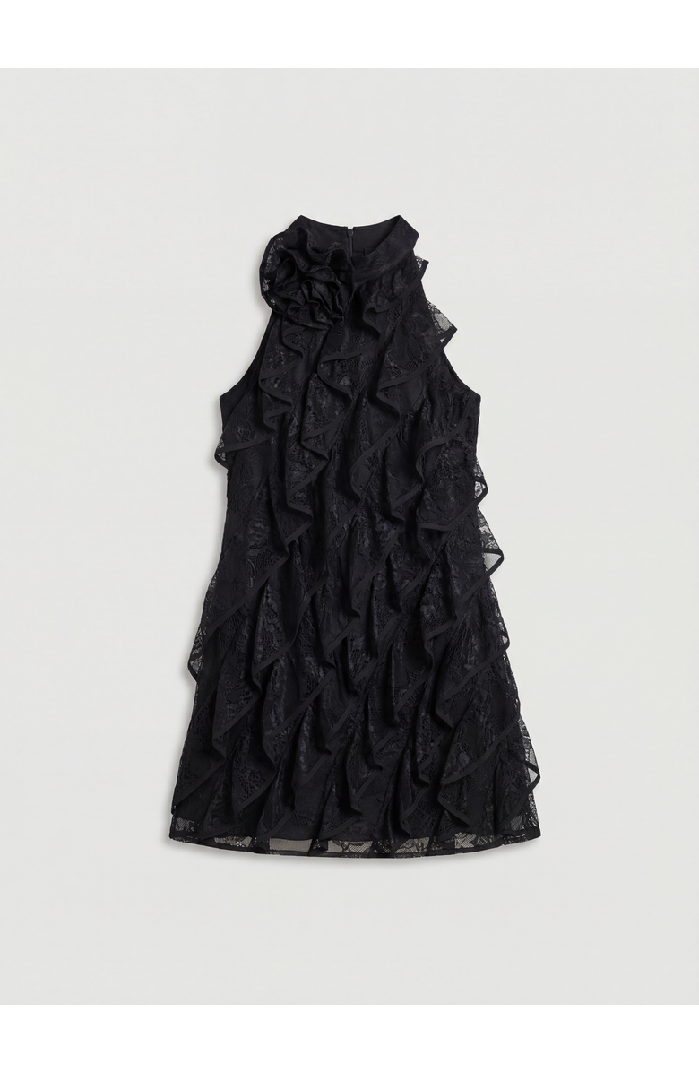 Coast Lace Frill Mini Dress, Alternate, color, Black
