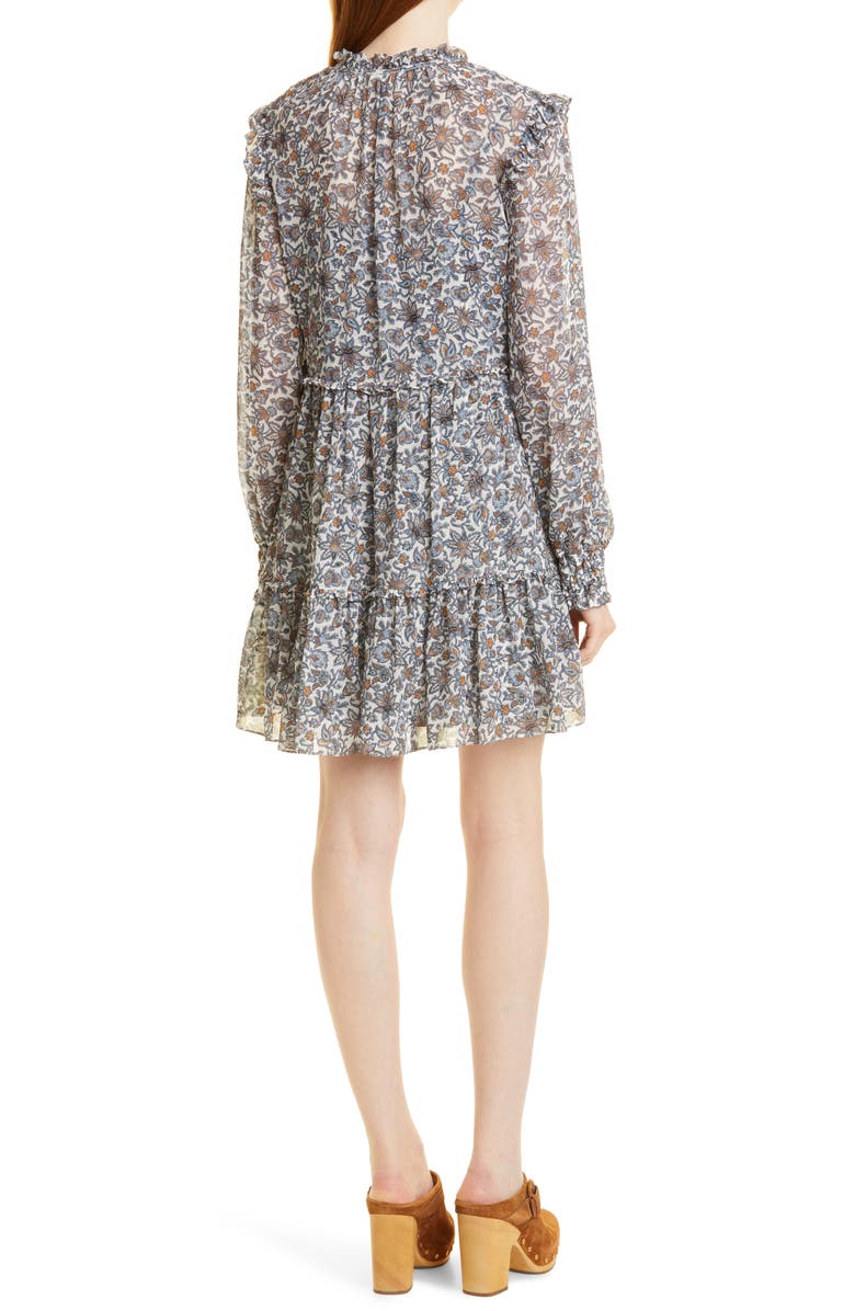 Veronica Beard Savile Long Sleeve Silk Dress, Alternate, color,