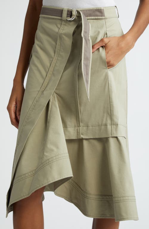 3.1 Phillip Lim Layered Cotton Blend Cargo Skirt In Fog