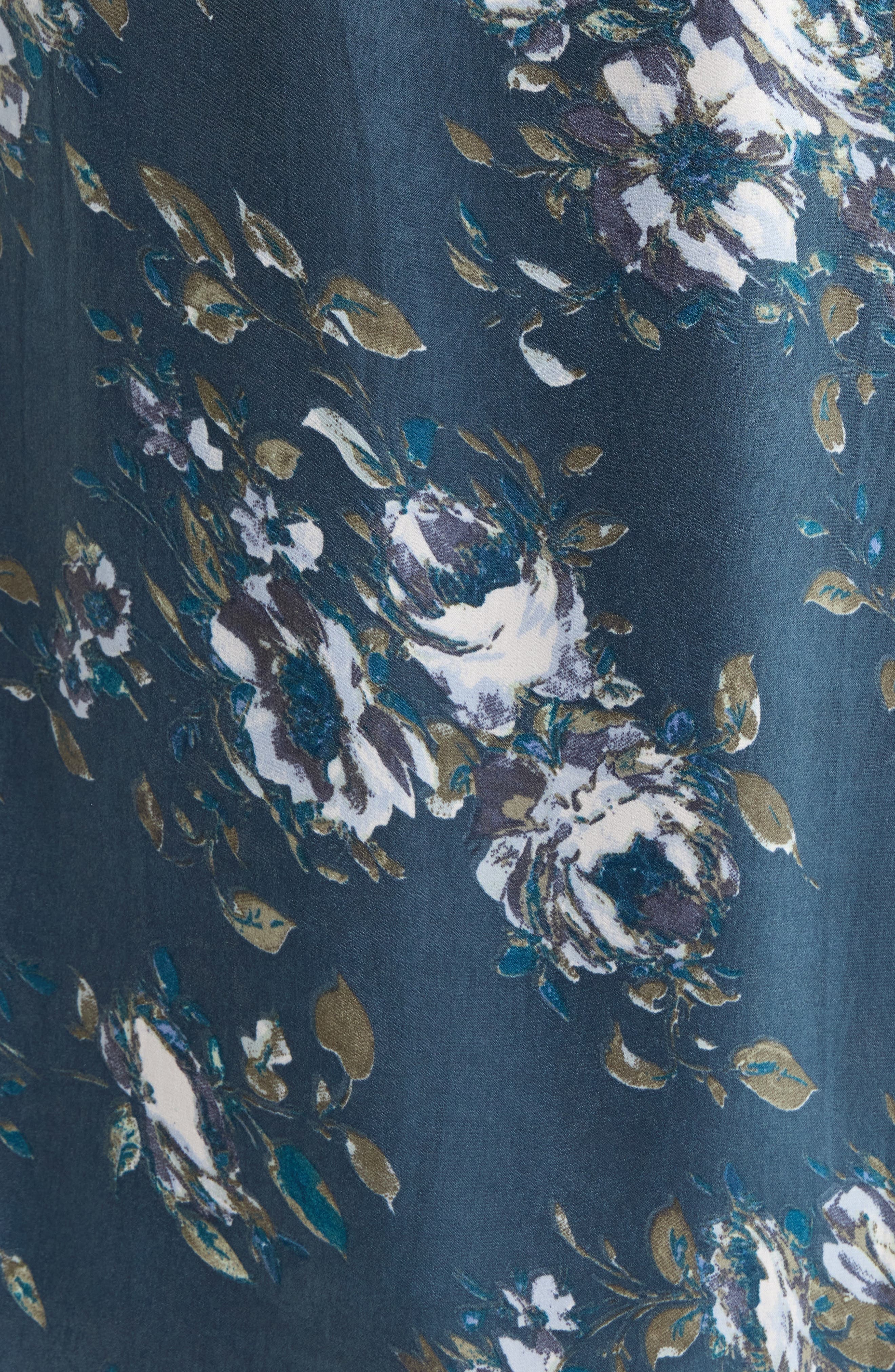Lace Trim Floral Print Midi Dress (Women) | Nordstrom