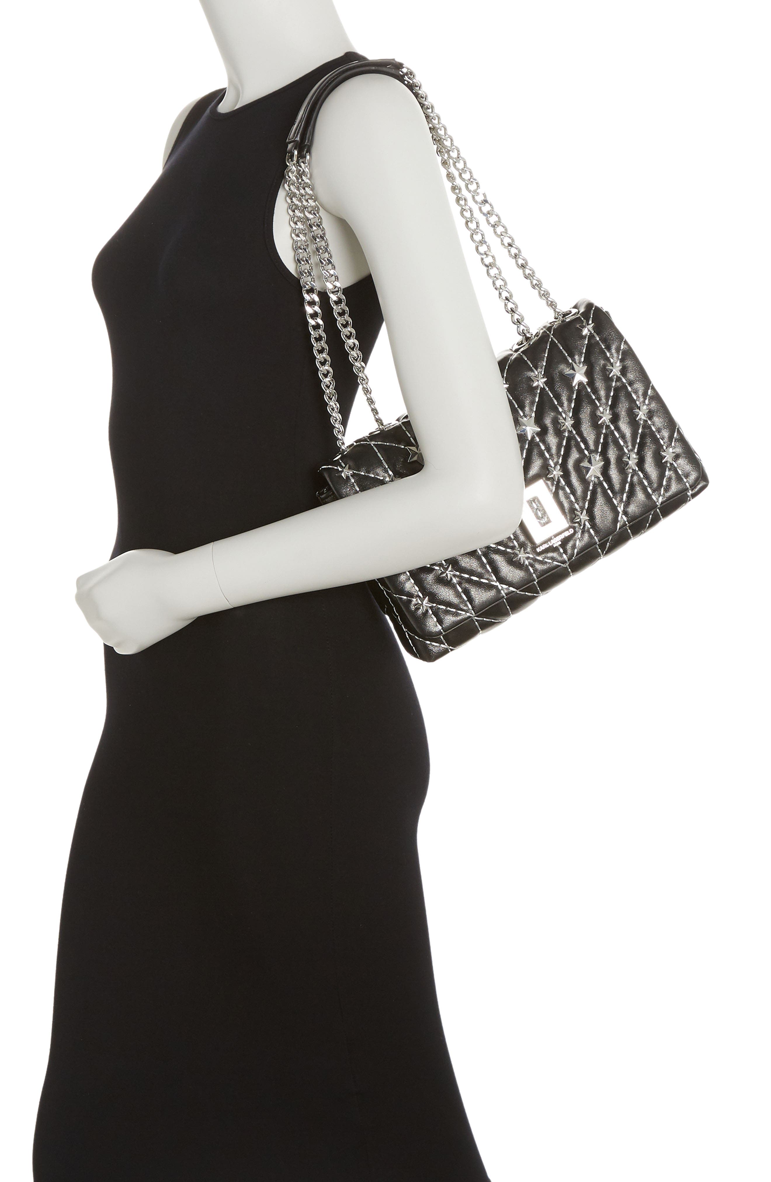 KARL LAGERFELD PARIS Lafayette Star Studded Shoulder Bag, Alternate, color, 