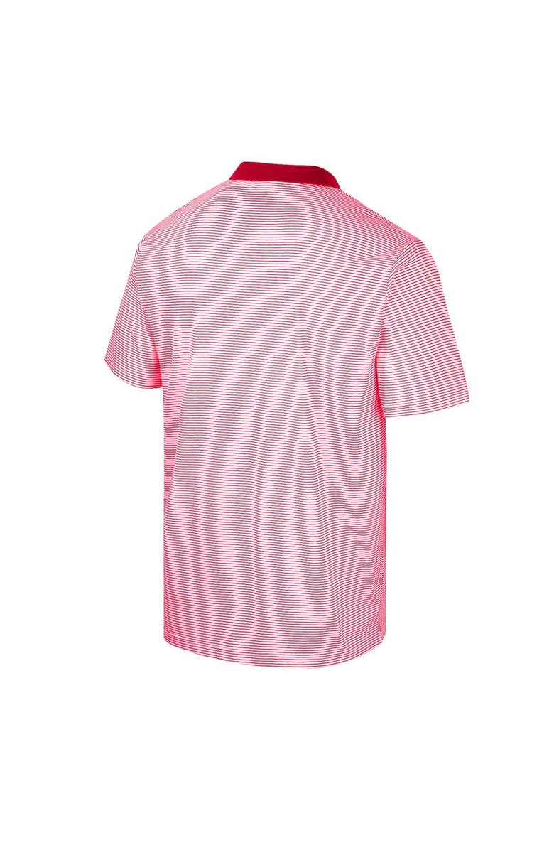 COLOSSEUM Men's Colosseum White Houston Cougars Print Stripe Polo, Alternate, color, 