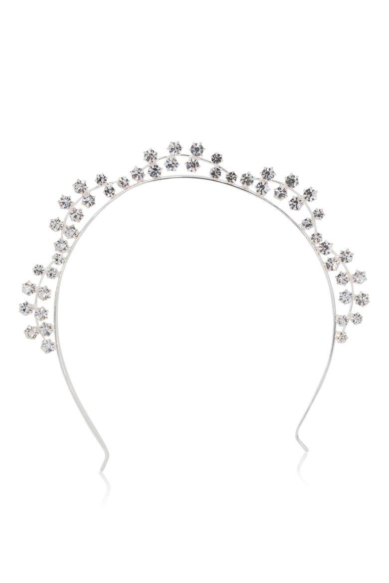 Sydney Crystal Crown, Main, color, SILVER