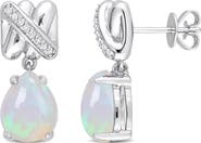 Julianna B. Gemstone & Diamond Pear Drop Earrings 14k
