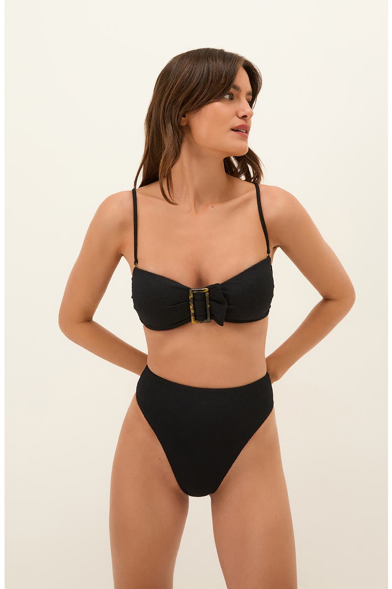 Firenze Gigi Hot High Waist Bikini Bottoms, Alternate, color, BLACK
