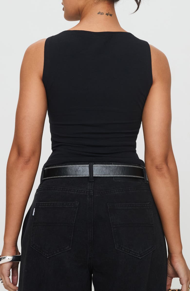 Princess Polly Bleeker Boat Neck Crop Tank, Alternate, color, Black