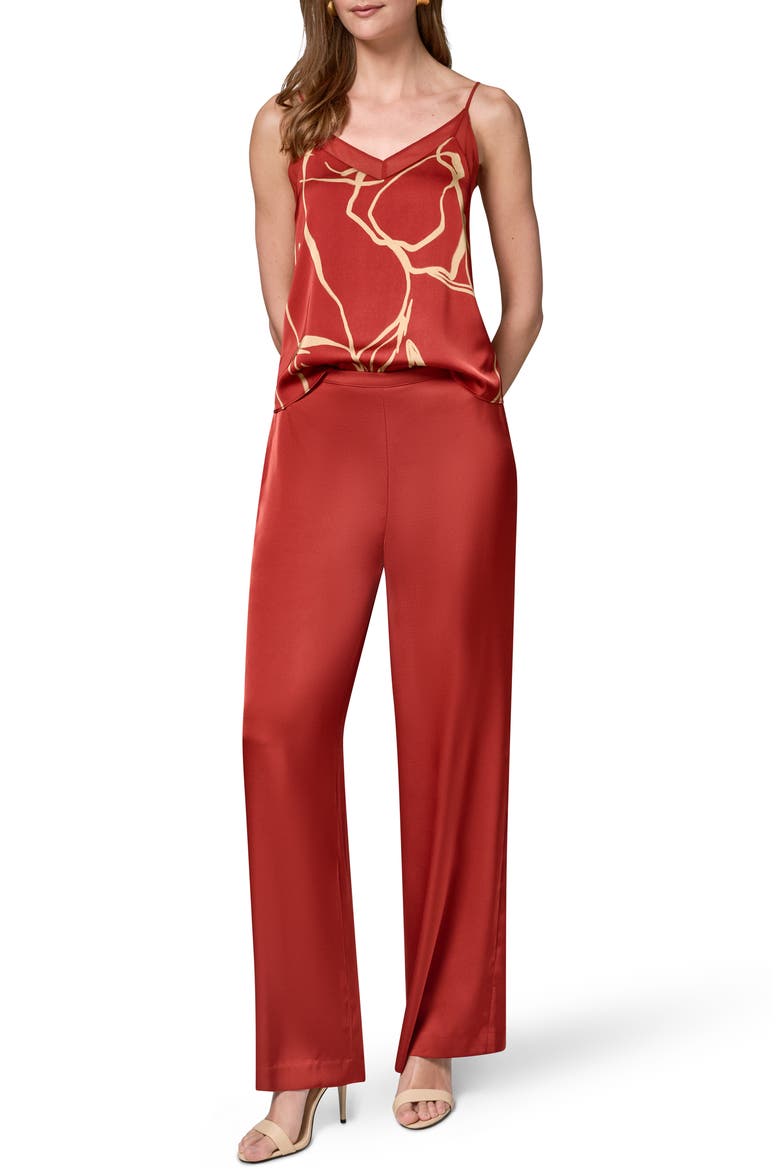 Wide Leg Satin Pants, Alternate, color, SUNBAKED