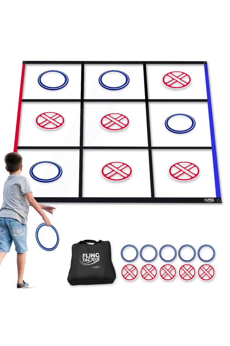 Fling Tac Toe (9ft x 9ft) Giant Tic Tac Toe Game, Main, color, Red, Blue