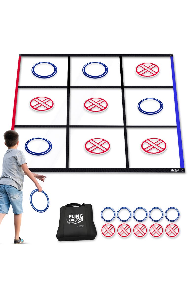 Swooc Games Fling Tac Toe (9ft x 9ft) Giant Tic Tac Toe Game, Main, color, Red, Blue