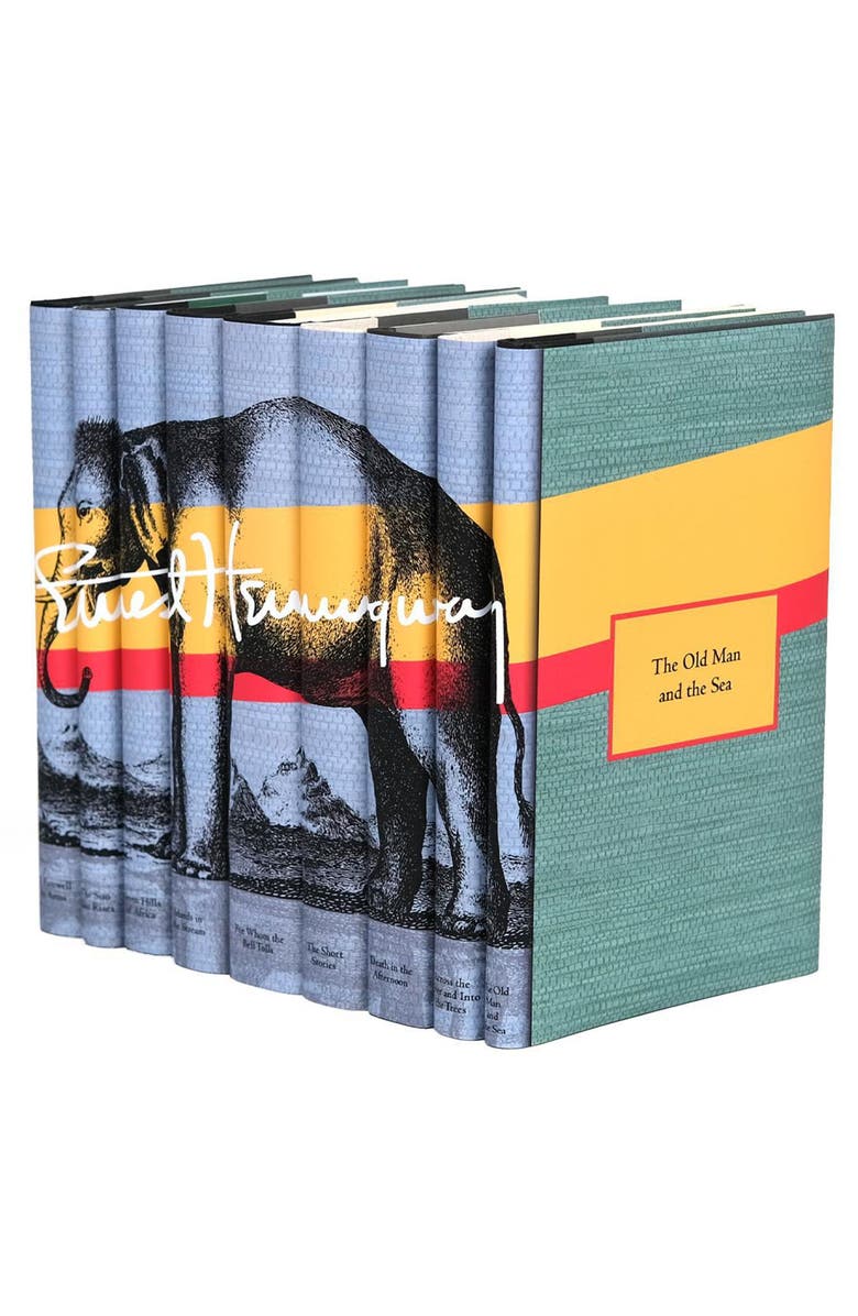 Juniper Books Ernest Hemingway Elephant Book Set, Alternate, color, Grey