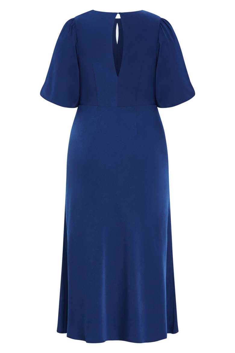 Ines Twist Front Puff Sleeve Maxi Dress, Alternate, color, DEEP OCEAN
