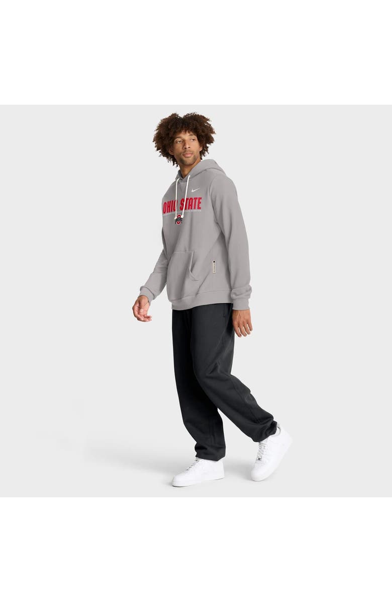 Nike Men's Nike Gray Ohio State Buckeyes 2025 Sideline Standard Issue Dri-FIT Hoodie, Alternate, color, Gray