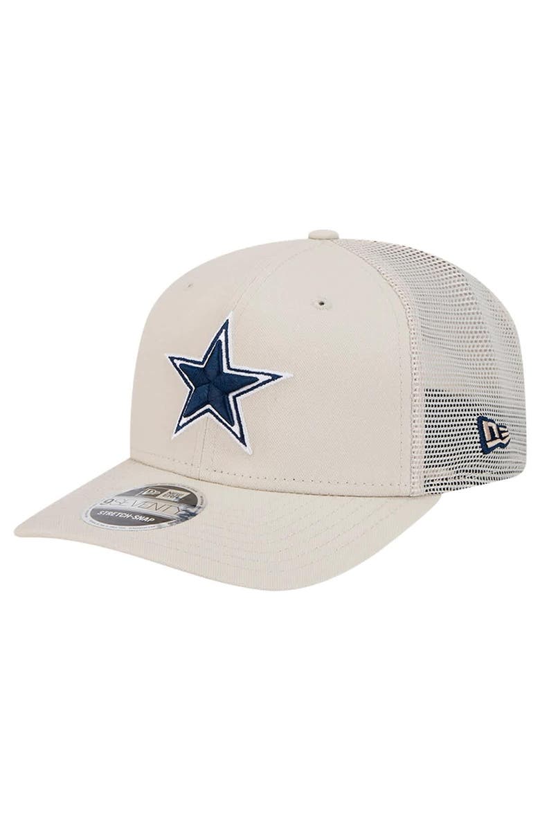 New Era Men's New Era Stone Dallas Cowboys Canvas Trucker 9SEVENTY Stretch-Snap Hat, Main, color,