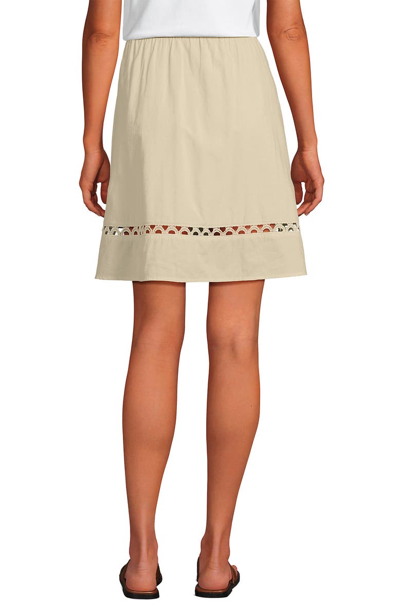 Lands' End Voile Ladder Trim Mini Skirt, Alternate, color, Dried Bamboo