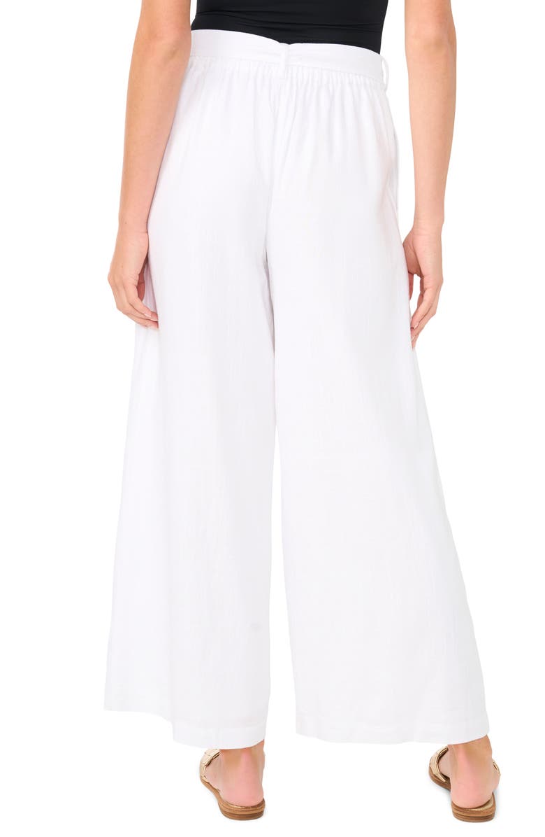 Vince Camuto Tie Waist Wide Leg Ankle Pants, Alternate, color, Ultra White