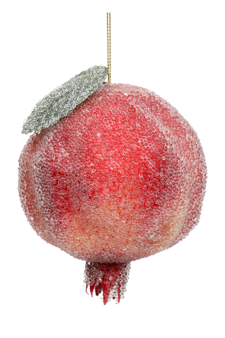 Frosted Pomegranate Ornament , Box of 6, Main, color, Red