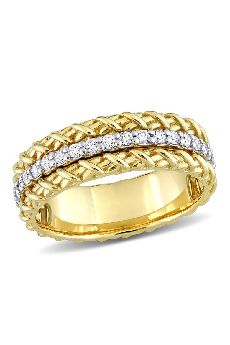 Diamond Triple Row Twisted Ring 14k, Main, color, Yellow Gold